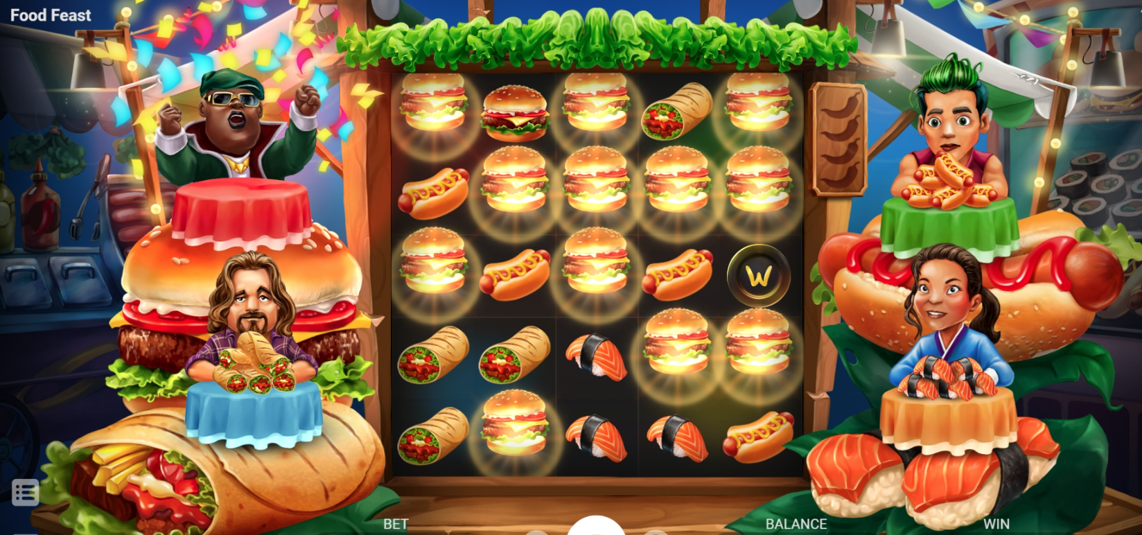 Food Feast, Evoplay, slot, culinária, jogo de cassino, regras do jogo, símbolos, rodadas grátis, multiplicadores, gráficos, design